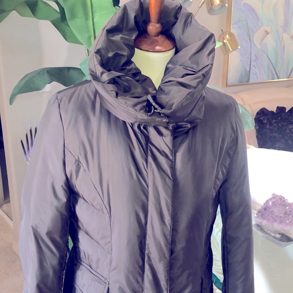 NWT COLE HAAN SZ M CHOCOLATE BROWN ABOVE ANKLE DOWN FILLED VERY WARM COAT - Picture 11 of 12